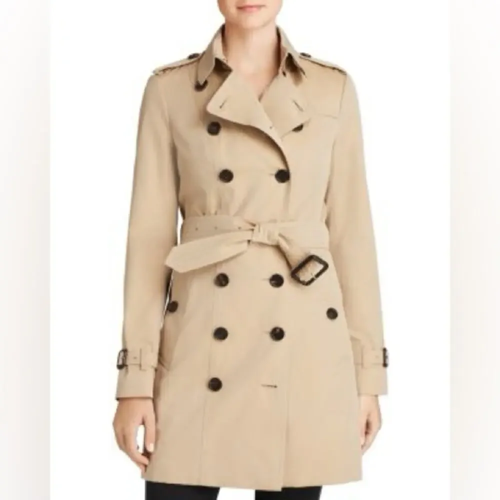 BURBERRY Heritage Khaki Tan Sandringham Trench Coat Rare Button Belt Coat M 46 - Picture 16 of 16